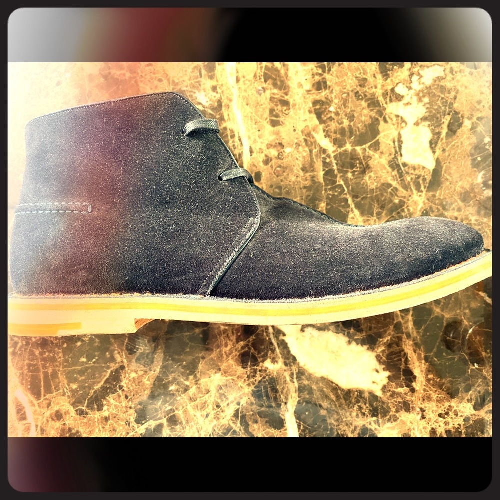 Louis Vuitton blue suede lace up ankle boots-
